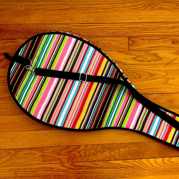 NWOT Cupcakes & Cartwheels Tennis Racket Cover Preppy Ribbon Adjustable Strap - Picture 1 of 6
